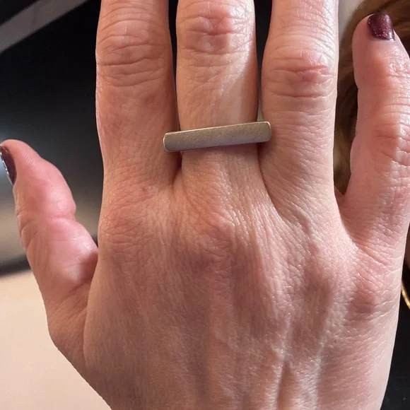 Handmade Silver Bar Ring Size 7 3/4 - Picture 4 of 4
